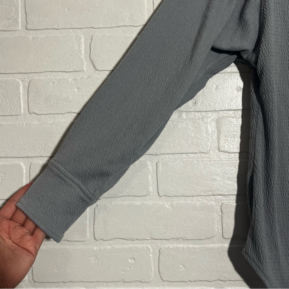 Theo & Spence Long Sleeve Shirt Charcoal Casual Button-Down Collared Fall XS - Picture 5 of 6